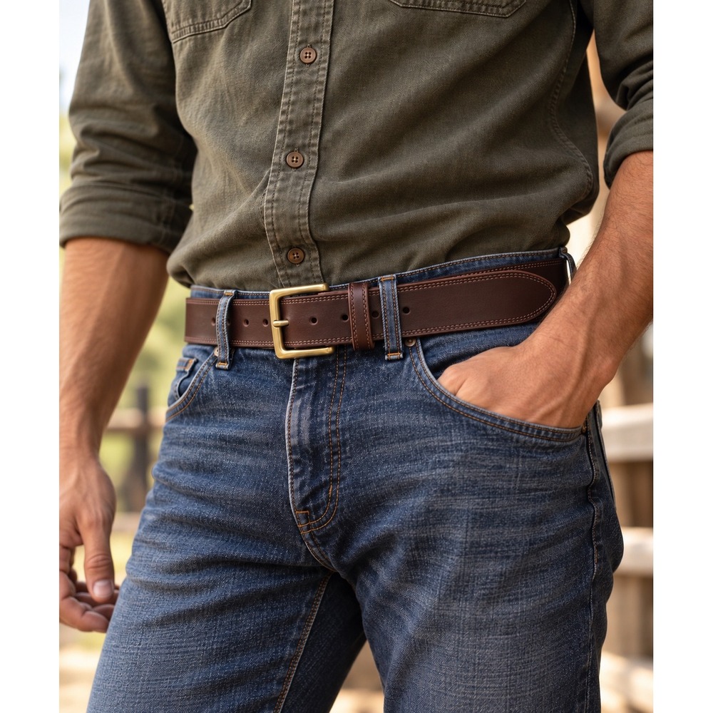 Red Wing Shoes 96524 Basic Work Belt Men's 36 Brown Leather Brass Buckle NWT